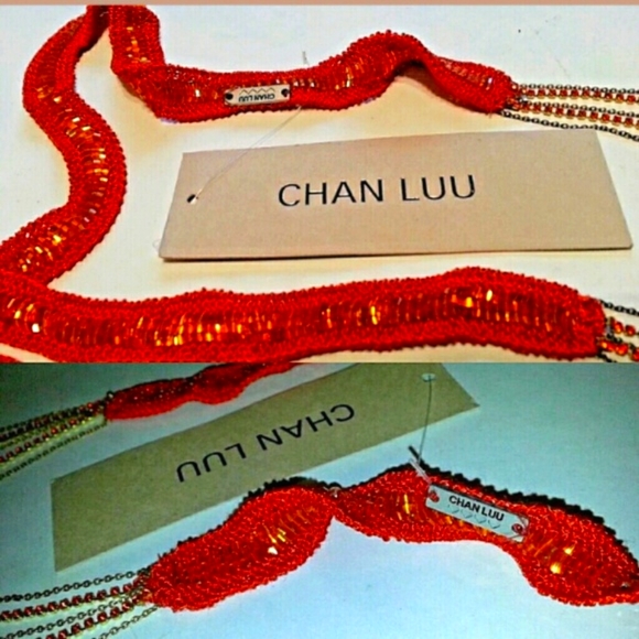 CHAN LUU Wrap Necklace RARE Skinny Scarf HOLIDAY Luxury Statement Christmas NYE - Picture 2 of 4
